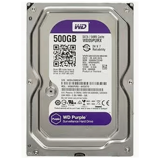 WD Purple Surveillance 500GB hard drive for CCTV DVR and NVR storage